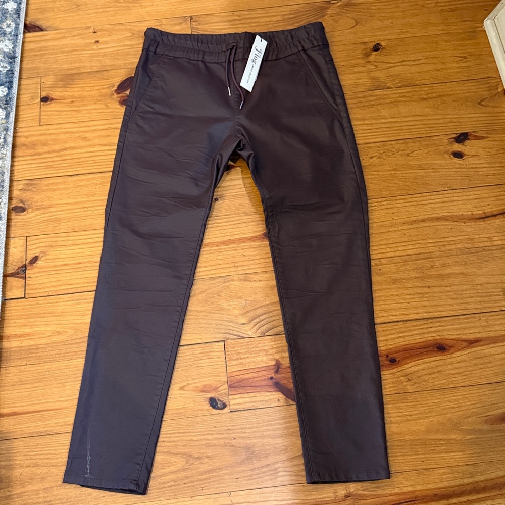 NWT  bevy flog shely vegan leather pant in burgundy sz 30